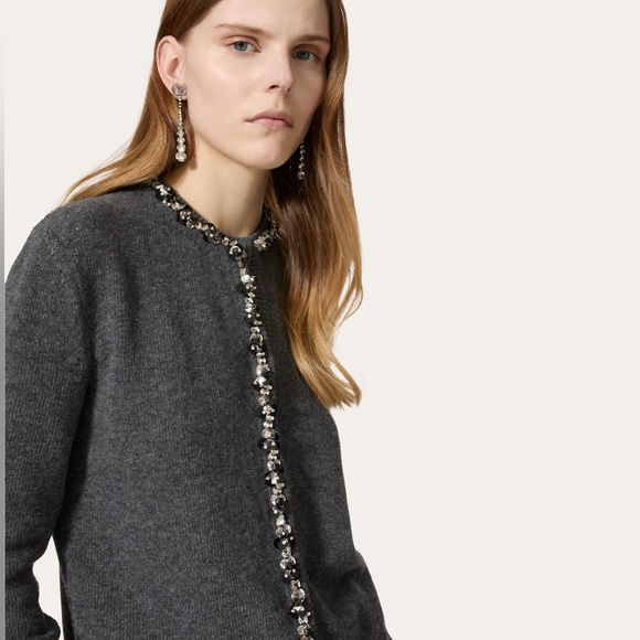 Valentino Embroidered Wool Cardigan Size S - Picture 5 of 6